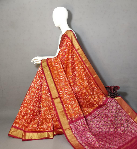 PGMRIDSS4O01BICC05- Ikat silk saree