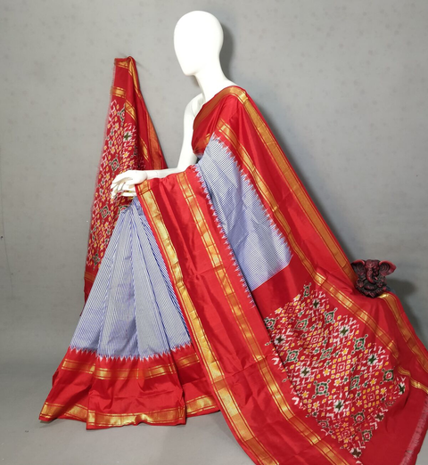 PGMRIDSS4S30TFCC13- Ikat silk saree