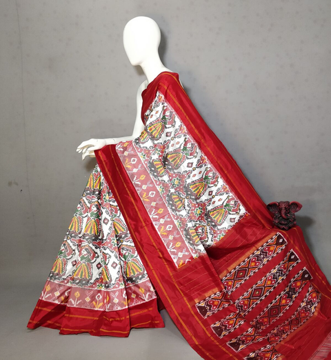 PGMRIDSS4O21CNCC03- Ikat silk saree