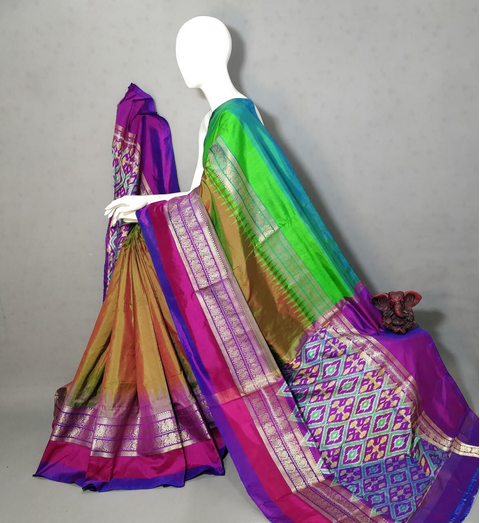 PGMRIDSS4O05BICC08- Ikat silk saree