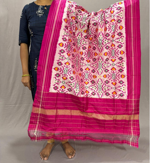 PSSIISDP4D18ECCD29- Ikat silk dupatta