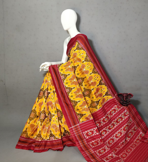 PGMRIDSS4O22NICD05- Ikat silk saree