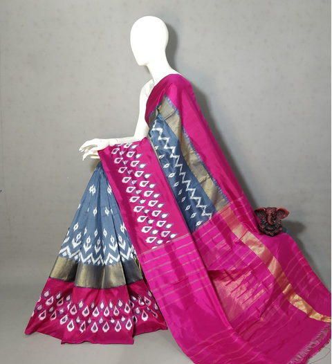 PGMRIDSS4S17TFCD39- Ikat silk saree