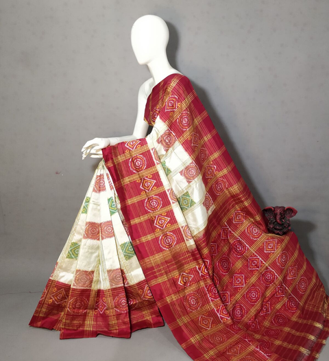 PGMRIDSS4S28BICD33- Ikat silk saree