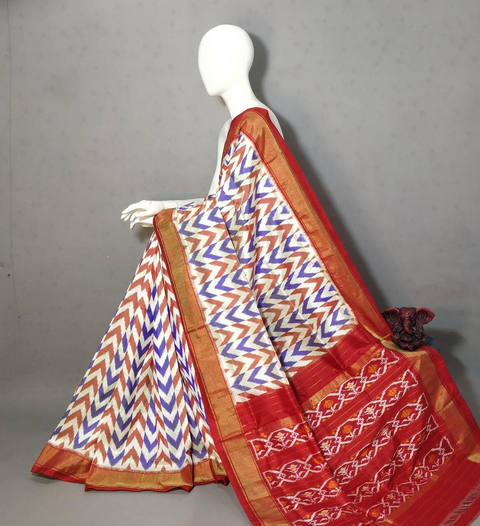 PGMRIDSS4O01BICC18- Ikat silk saree