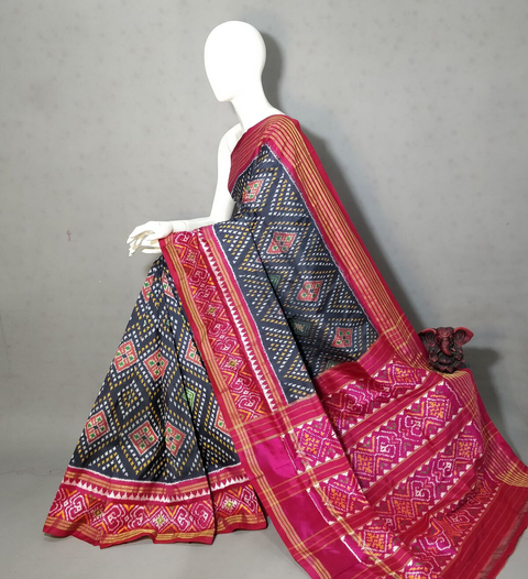 PGMRIDSS4O08BICC21- Ikat silk saree