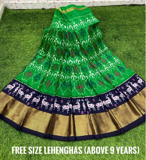 PSDHFSLG4V01SIDC54- Free Size Ikat Silk Lehenga