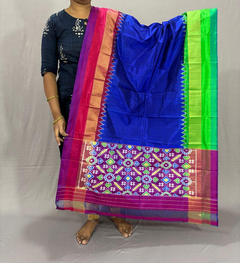 PSSIISDP4D18ECCD53- Ikat silk dupatta