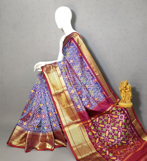 PRKSKBRS5J06DEDC04- Kanchi border Ikat silk saree