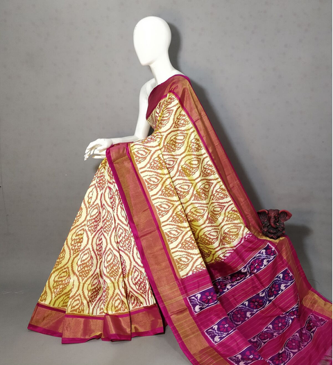 PGMRIDSS4S28BICD07- Ikat silk saree