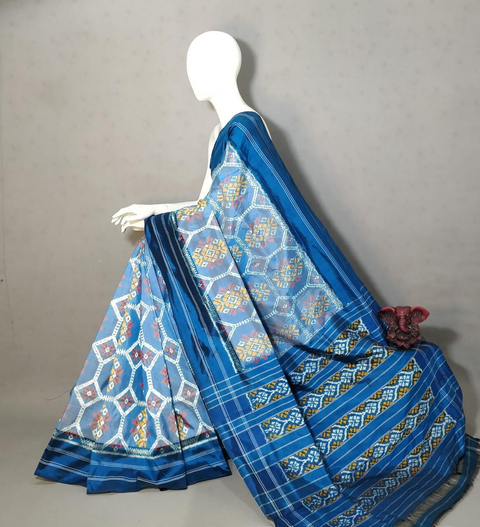 PGMRIDSS4O01BICC11- Ikat silk saree