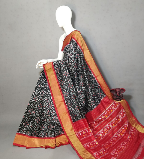 PGMRIDSS4O08BICC37- Ikat silk saree