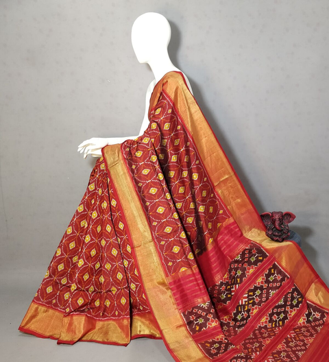 PGMRIDSS4V05BICC40- Ikat silk saree