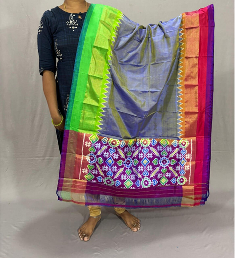 PSSIISDP4D18ECCD54- Ikat silk dupatta