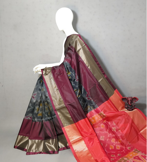 PGMRISSS4D09ISDC18- Ikat soft silk saree