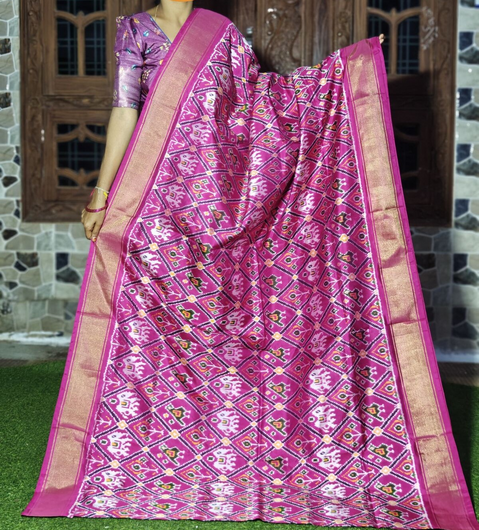 PGMRIDSS5J10NICD57- Ikat silk saree