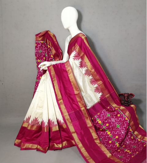 PGMRIDSS4S17TFCD23- Ikat silk saree