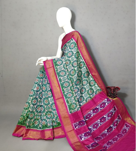 PGMRIDSS4O08BICC38- Ikat silk saree