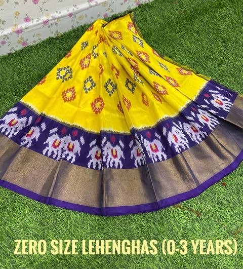 PSDHZSLG4V13ITDC29- Zero size Ikat silk lehenga