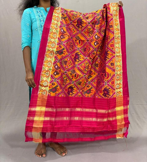 PSSIISDP4V13EECD04- Ikat silk dupatta