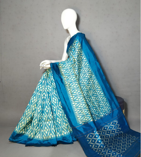 PRKSILWS4S24SZDC45- light weight Ikat silk saree