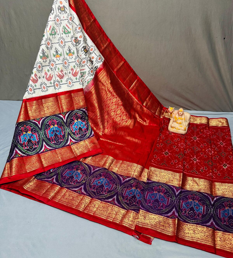 PSRGKBRS4V22FSCD01- Kanchi border Ikat silk saree