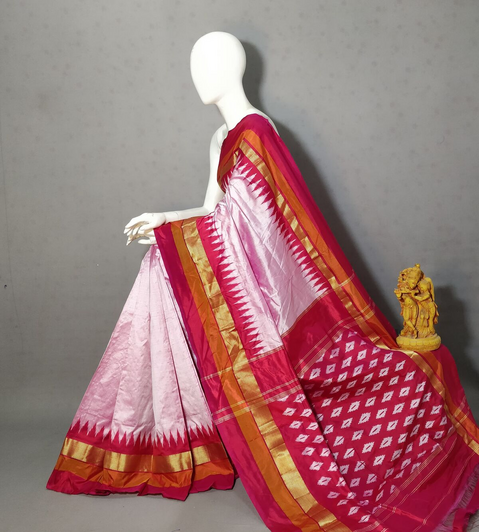 PRKSILWS4D13XSCD21- light weight Ikat silk saree