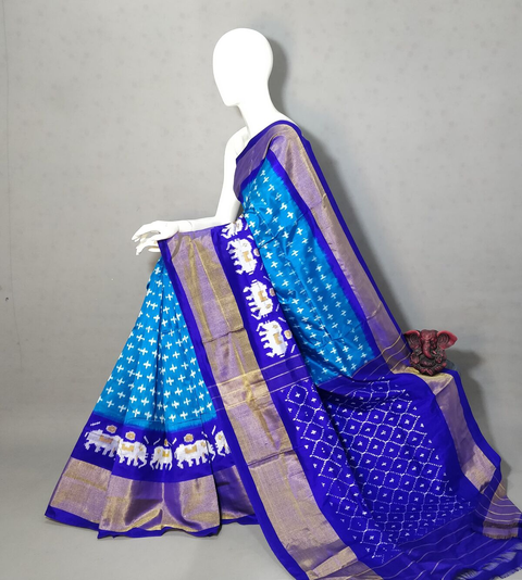 PGMRIDSS4S17TFCD27- Ikat silk saree