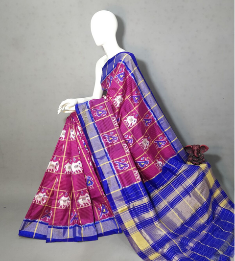 PGMRIDSS4S28BICD18- Ikat silk saree