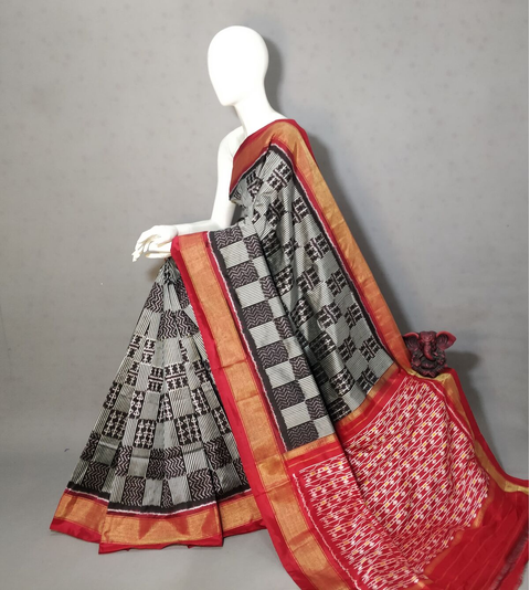 PGMRIDSS4O25BXCD36- Ikat silk saree