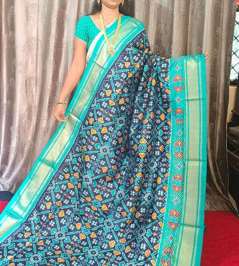 PGMRIDSS4S29BBDC36- Ikat silk saree