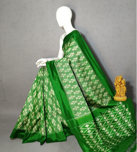 PRKSILWS4V01SZDC09- light weight Ikat silk saree