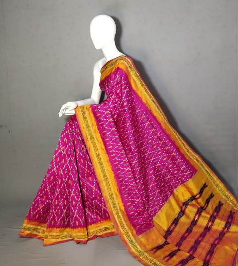 PRKSILWS4S24SICD29- light weight Ikat silk saree