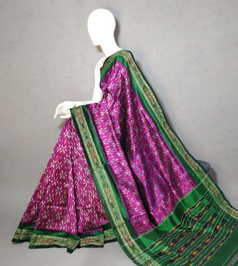 PRKSILWS4D10SZDC05- light weight Ikat silk saree