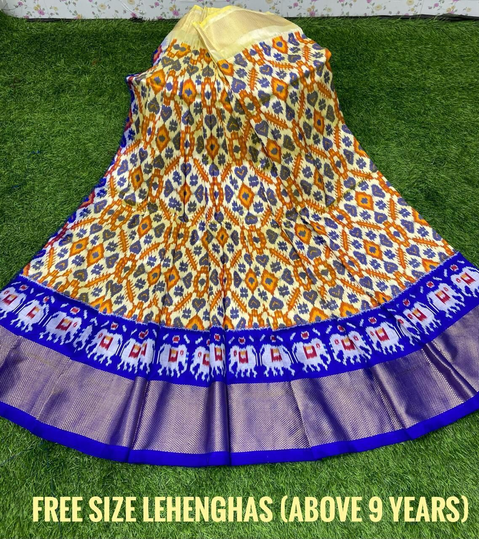 PSDHFSLG4V01SIDC04- Free Size Ikat Silk Lehenga