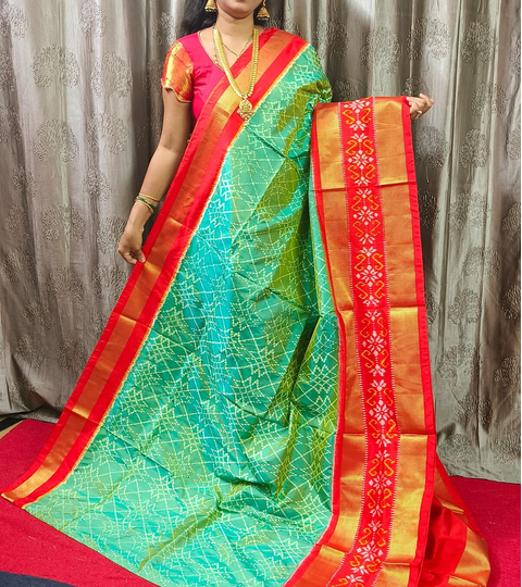 PGMRIDSS4O09BBDD31- Ikat silk saree