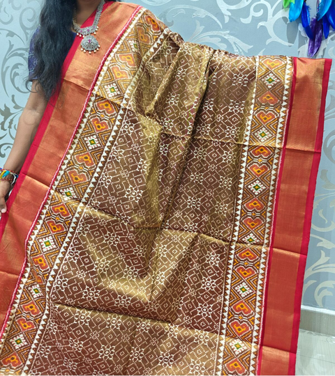 PSPHFTHS4D04CSCD08- Full tissue Ikat silk saree