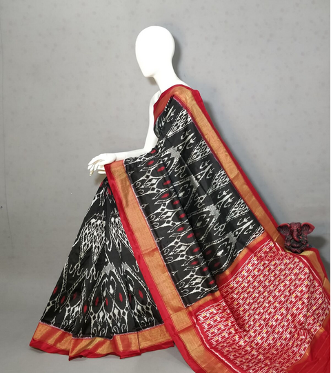 PGMRIDSS5J10NICD46- Ikat silk saree