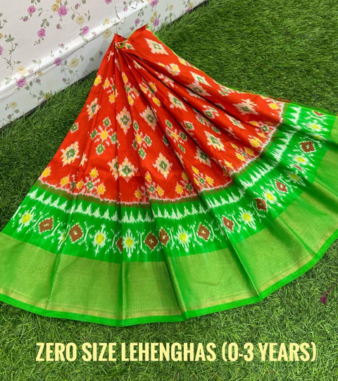 PSDHZSLG4V13ITDC42- Zero size Ikat silk lehenga