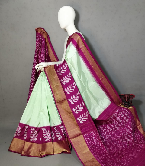 PGMRIDSS4O05BICC02- Ikat silk saree