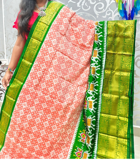 PSPHKBRS4V09FSDC06- Kanchi border Ikat silk saree