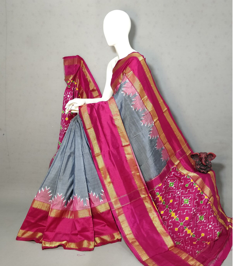 PGMRIDSS4V23TSDC27- Ikat silk saree