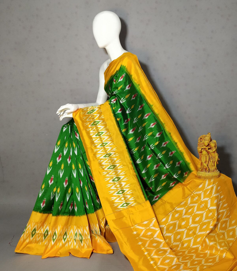 PRKSILWS4V27XEDC27- light weight Ikat silk saree