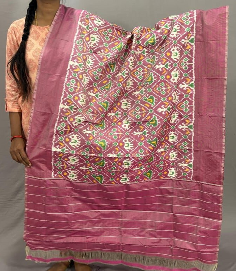 PSSIISDP4D29ECDC35- Ikat silk dupatta