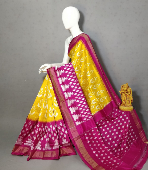 PRKSILWS4V27XEDC26- light weight Ikat silk saree