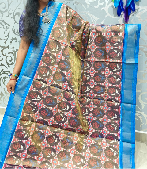 PSPHFTHS4D04CSCD07- Full tissue Ikat silk saree