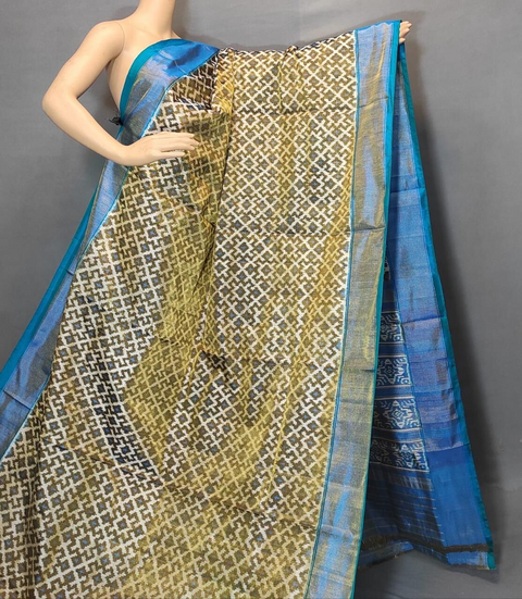 PUSNFTHS4D14NTDC11- Full tissue Ikat silk saree