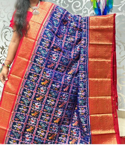 PSPHKBRS4V09FSDC03- Kanchi border Ikat silk saree