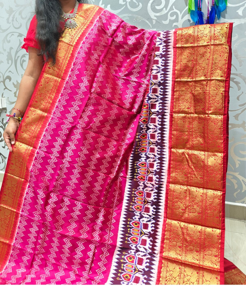 PSPHKBRS4V09FSDC05- Kanchi border Ikat silk saree