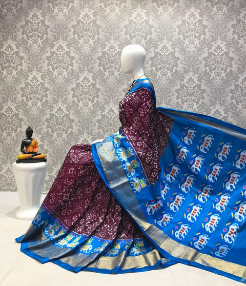 PLXHIDSS4V26NCCD20- Ikat silk saree